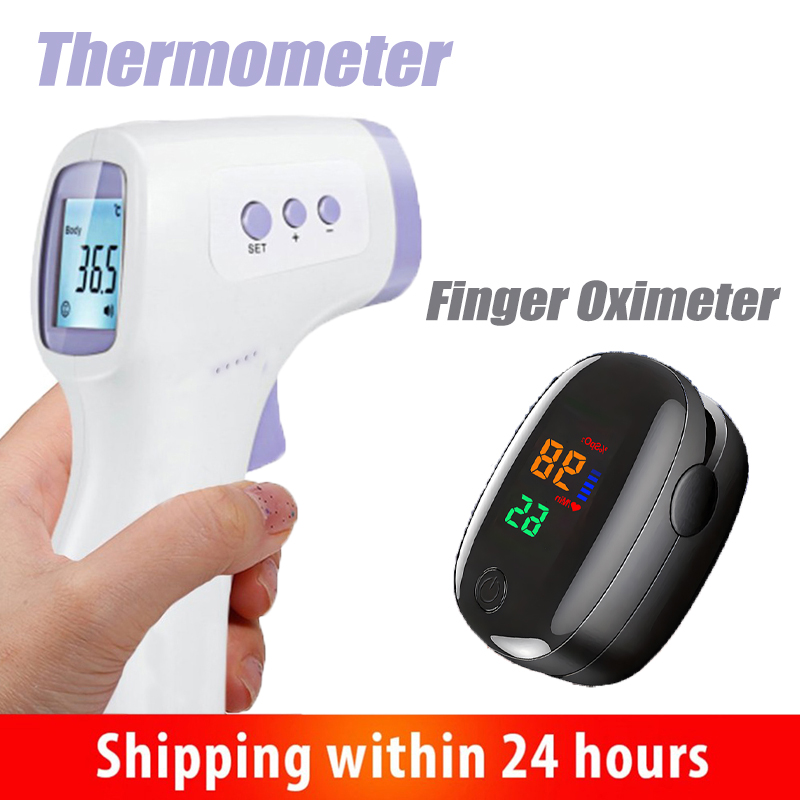 Pulse Oximeter - Berührungsloses Infrarot-Stirnthermometer oder Fingerspitzen-Pulsoximeter, digitales Gesundheitsgerät