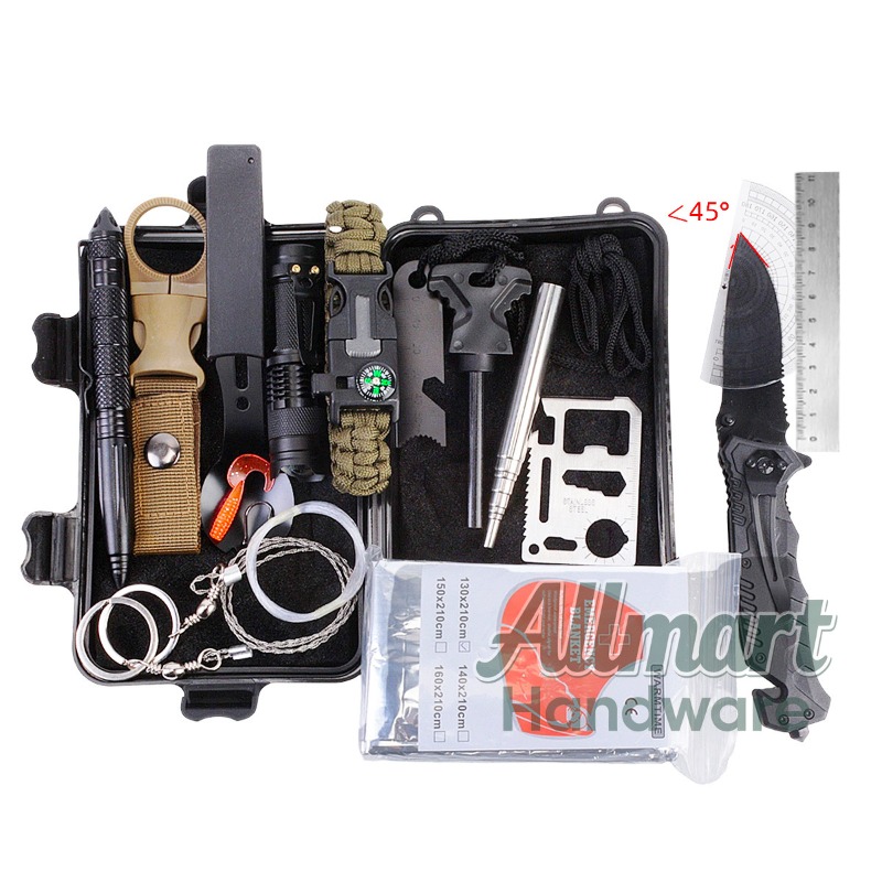 First Aid Kit - Multifunktionale tragbare EDC-Überlebenswerkzeugkasten, Notfallausrüstung für Camping