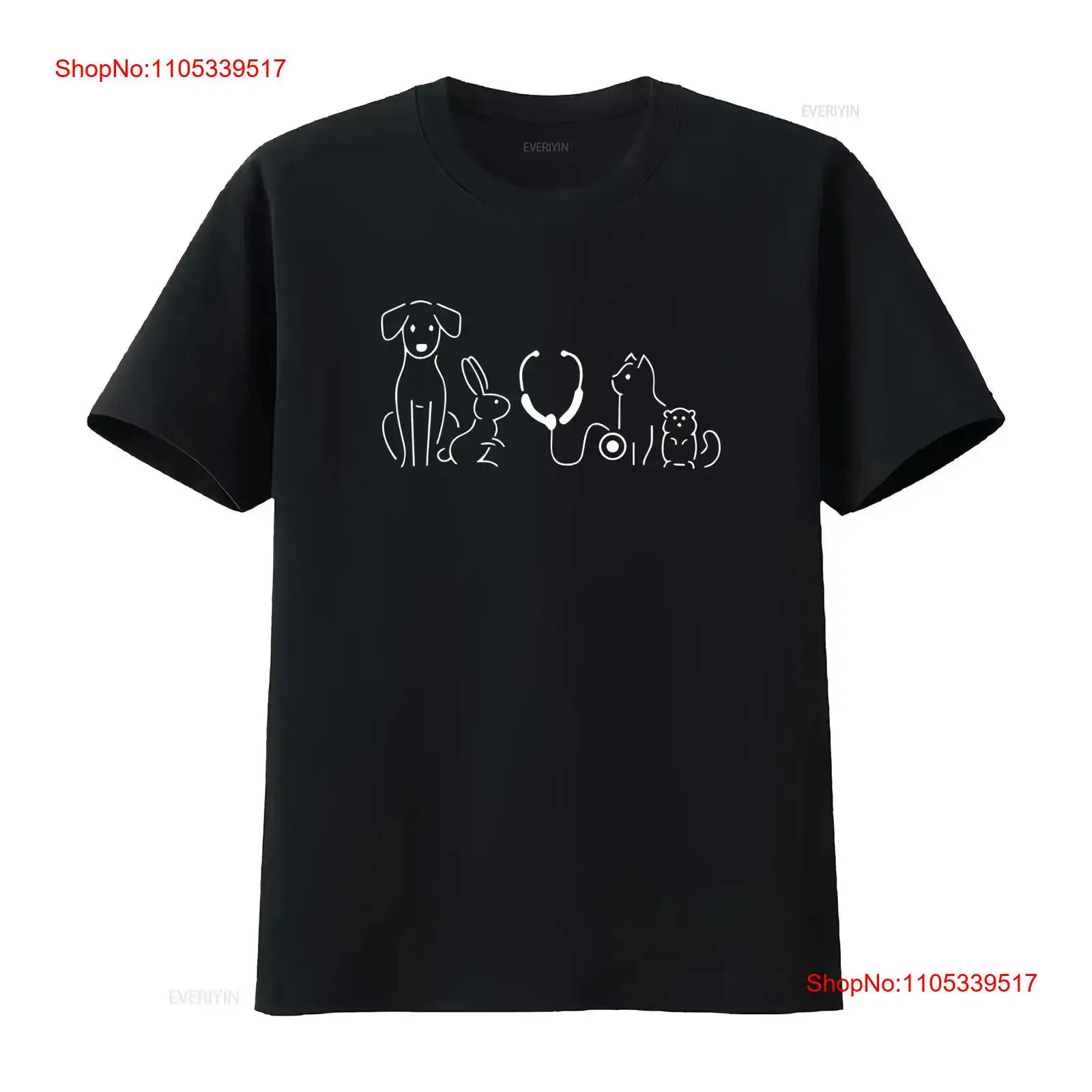 Stethoscope - T-Shirt mit niedlichen Tieren und Stethoskop,