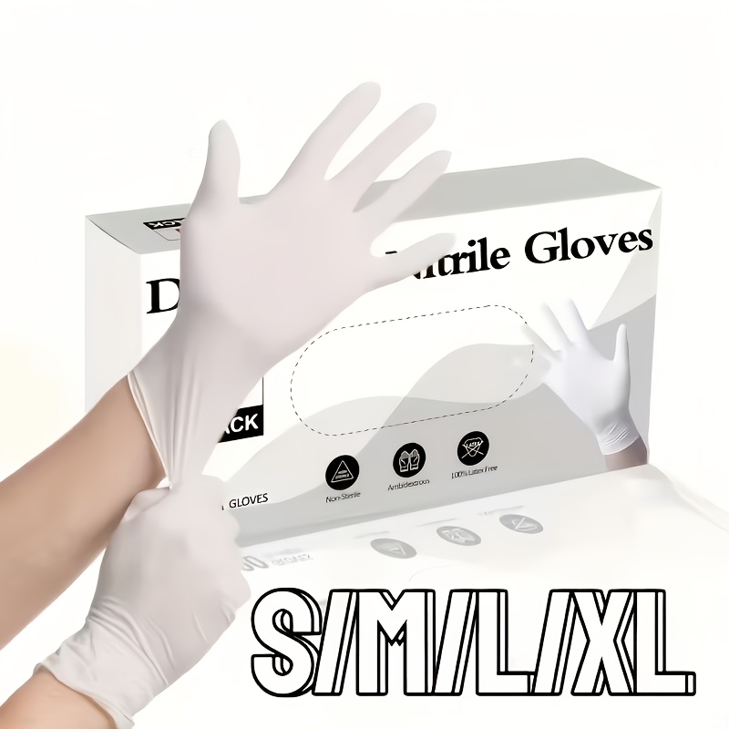 Medical Gloves - Robuste Weiße Nitrilhandschuhe, Rutschfest & Schnittfest,