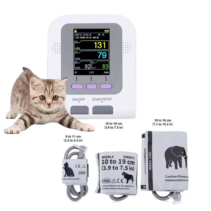 Blood Pressure Monitor - CONTEC08A-VET Veterinärmedizinische Ausrüstung Blutdruckmessgerät VET-Monitor Veterinär-Sphygmomanometer