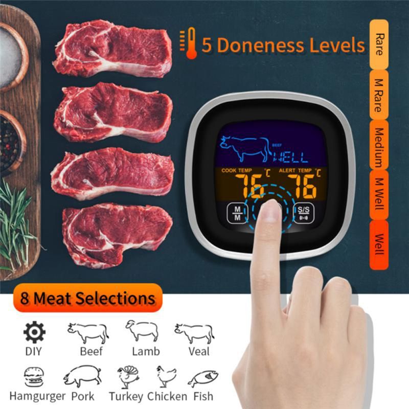 Thermometer Digital - SUPERSALE Digitales Küchenthermometer aus Edelstahl, wasserdicht,