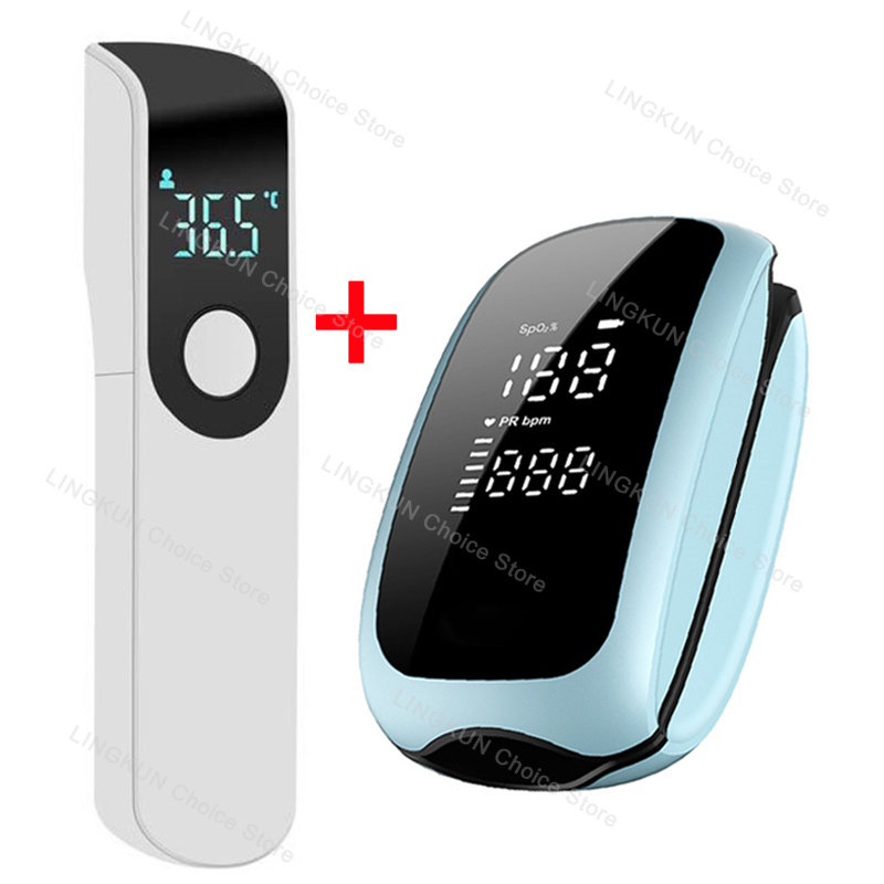 Pulse Oximeter - Wiederaufladbares Oximeter, Infrarot-Fieber-Thermometer, digitales LCD, berührungsloses