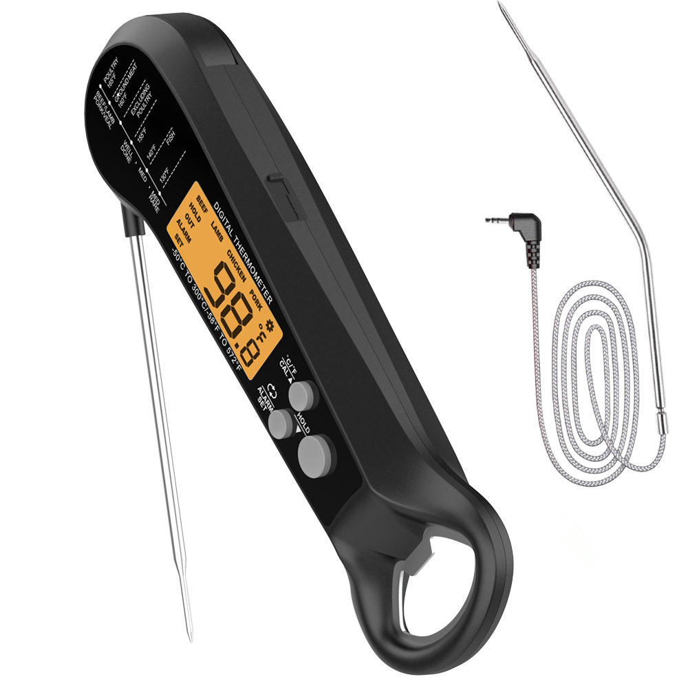 Thermometer Digital - Langes Kabel Professionelles Fleischthermometer Digitales Wasserdichtes