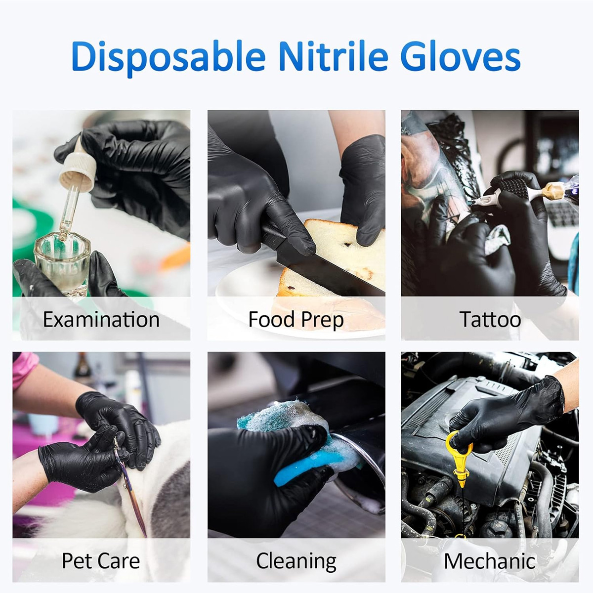 10/50 Stück schwarze Einweg-Ni – Medical Gloves Bewertung und Preis