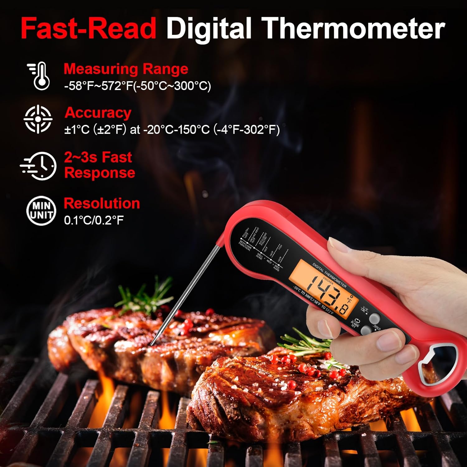 Langes Kabel Professionelles F – Thermometer Digital Bewertung und Preis